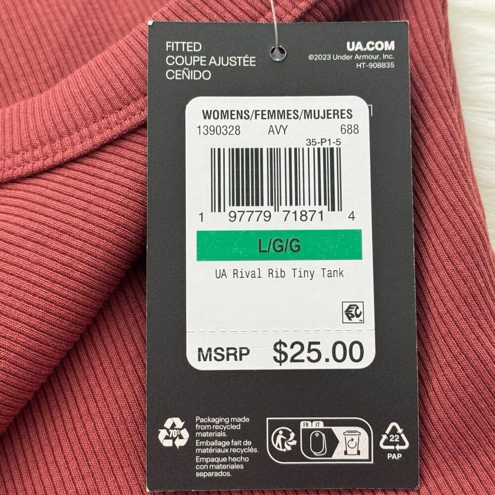 Under Armour Rival Rib Tiny Tank Size Large - Picture 8 of 9